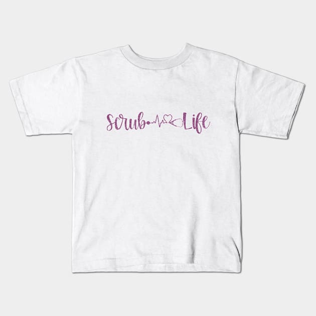 Scrub Life Nurse Script Heartbeat Gift Kids T-Shirt by creative
